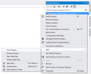 Adding new project to existing solution